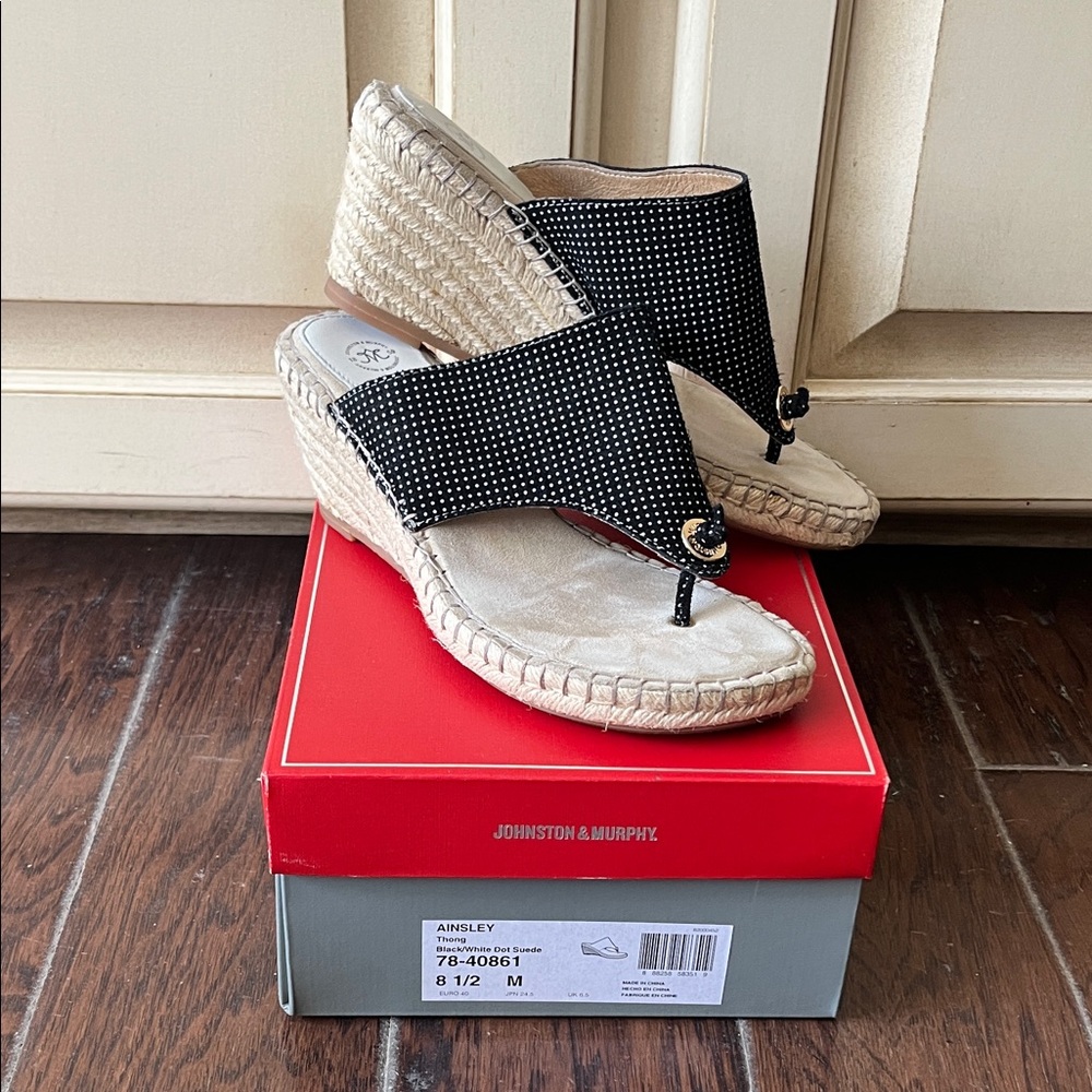 Johnston & Murphy Ainsley Suede Wedge Sandals